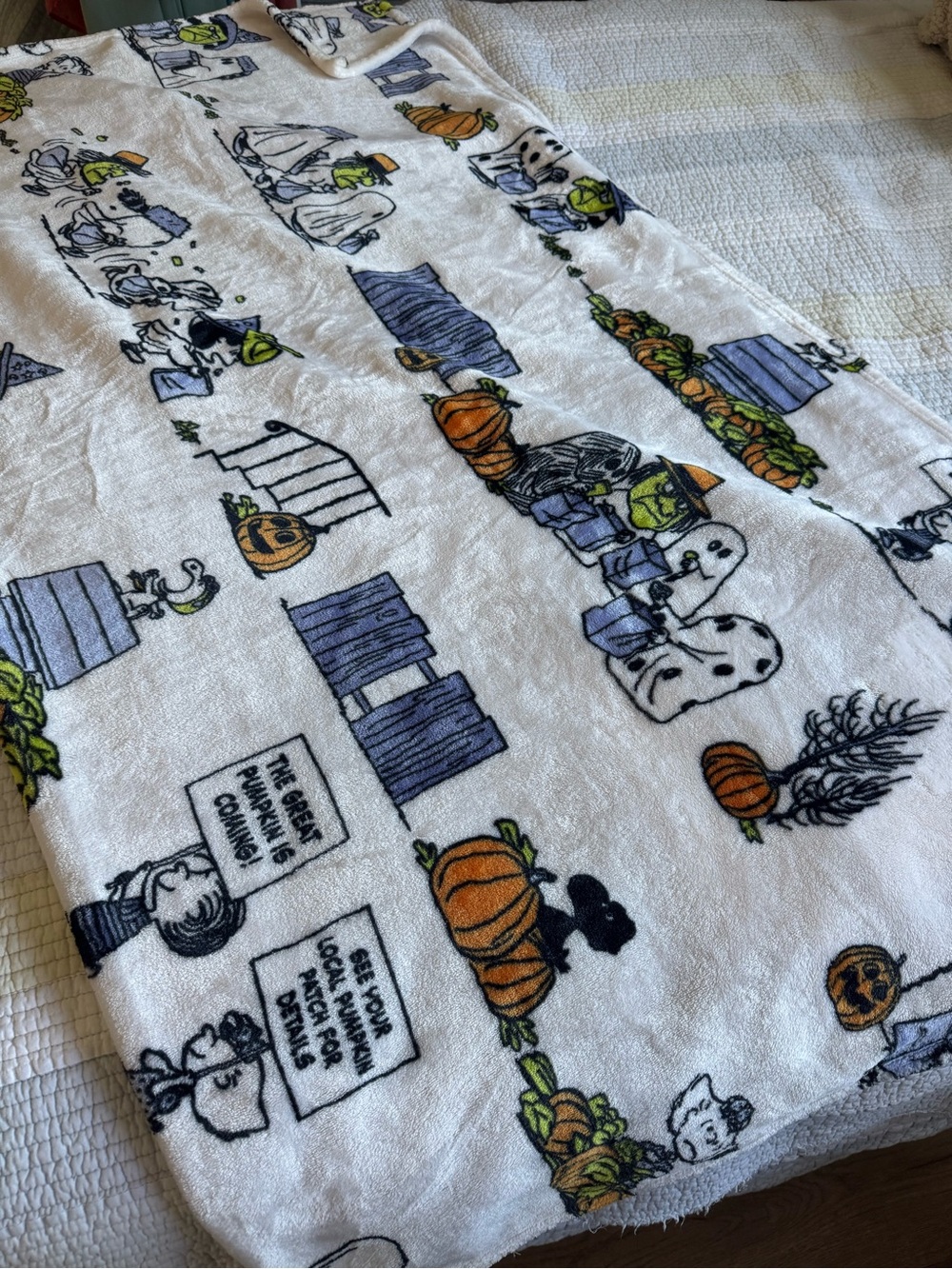 Halloween Peanuts Snoopy Pumpkin Print Throw Blanket
